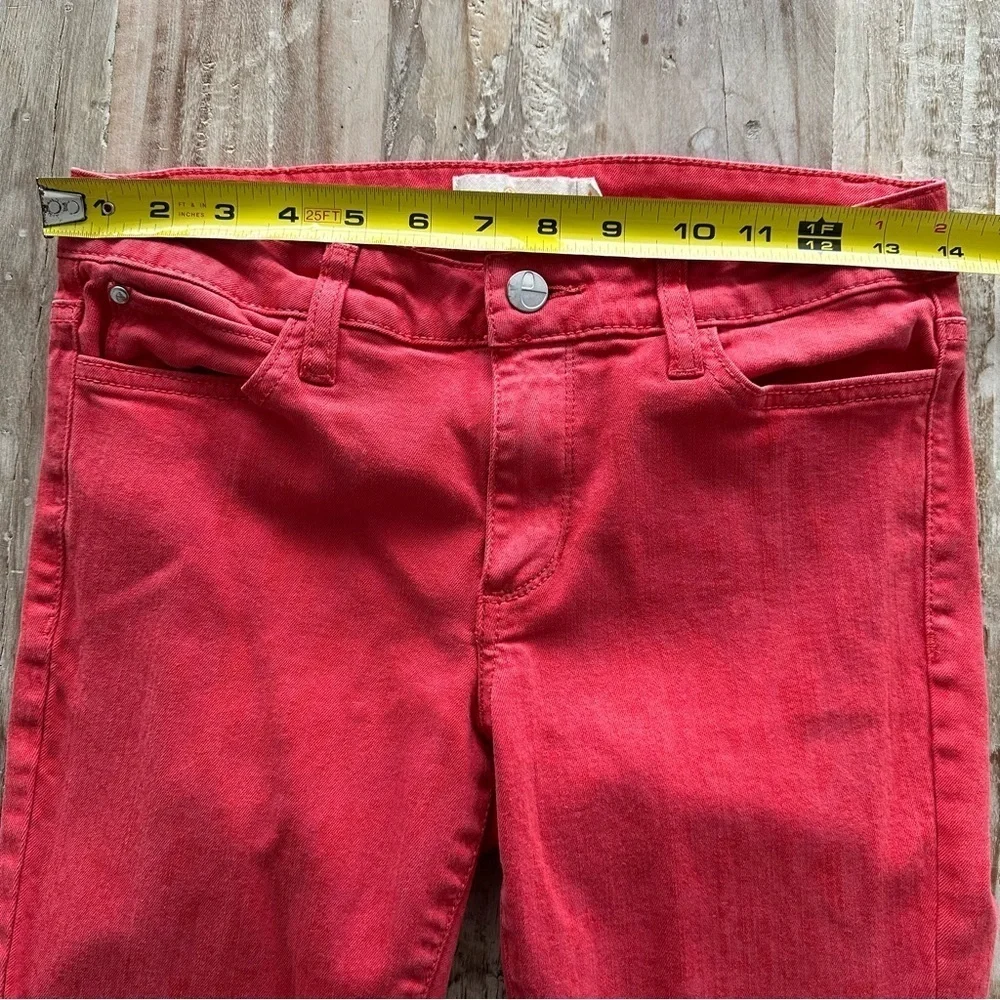 Tory Burch Skinny Pants Orange With Subtle Design SZ 4 Designer 1% Lycra Casual